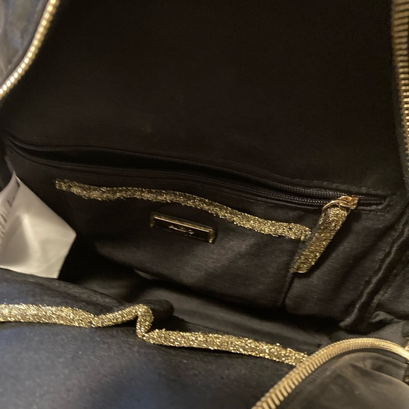 Black satin and embroidered small backpack (purse) - Picture 6 of 8